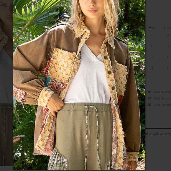 POL “ Washington DC ” POL Mixed Media Woven Textured Shirt Jacket 69A - Picture 10 of 11